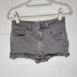 American Eagle Women's Size 6 Jean Shorts Hi Rise Shortie Cut Off Gray
